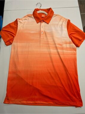 Puma Orange Men's Polo Shirt, size Large
